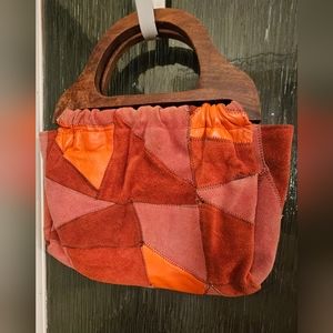 Vintage Suede Patchwork Clutch